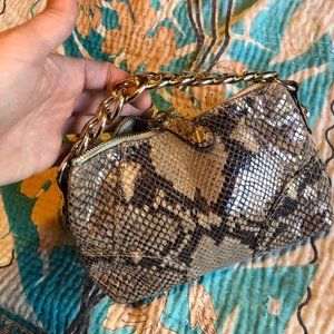 leather snake like leather gold chain micheal kors